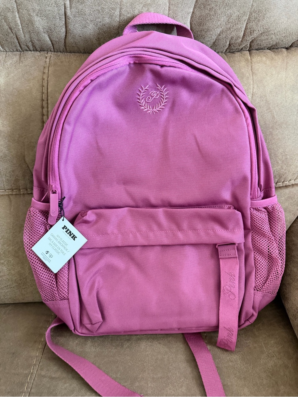 PINK Victoria's Secret Rose Pink Canvas Backpack